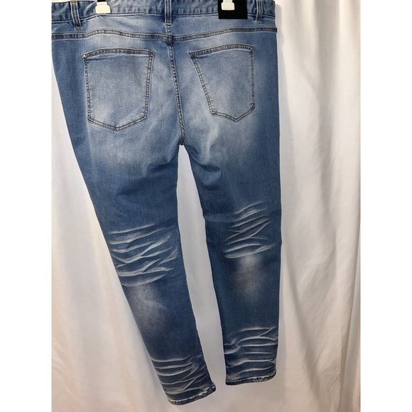 Mackeen Jeans Men 42x32 Nite Market  Button Fly Denim Skulls Flames Mohawk - Picture 10 of 13
